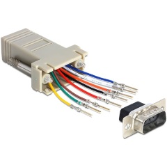 Delock D-SUB 9pin - RJ45 CAT5 UTP M/F adapter szet (szerelő készlet)