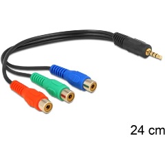 Delock RGB 3 RCA -> Jack stereo 3,5mm (4pin) F/M adapter