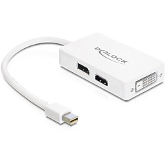 Delock Mini- DisplayPort -> Displayport DVI-D HDMI M/F adapter fehér