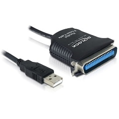 Delock USB-A 2.0 -> Parallel IEEE-1284 M/F adapter 0.8m (Centronics)