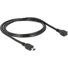 Delock USB-B 2.0 mini - USB-B 2.0 mini M/F adatkábel 1m fekete
