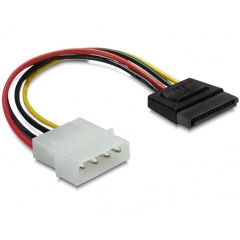 Delock Molex Power 4pin -> SATA Power 15pin M/F tápkábel 0.06m