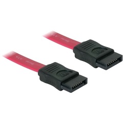 Delock SATA F/F adatkábel 0.3m piros