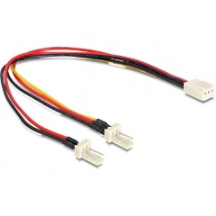 Delock Molex Power 3pin -> 2 Molex Power 3pin F/M tápkábel 0.22m