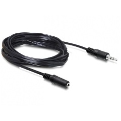 Delock Jack stereo 3,5mm M/F audio kábel 5m fekete