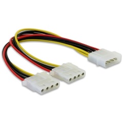 Delock Molex Power 4pin -> 2db Molex Power 4pin M/F tápkábel 0.11m