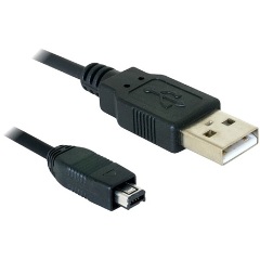 Delock USB-A 2.0 -> USB-B 2.0 mini 4pin M/M adatkábel 1.5m fekete (Hirose)