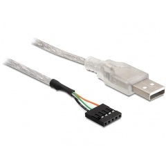 Delock USB-A 2.0 -> USB-A pinheader 5pin M/F adatkábel 0.7m