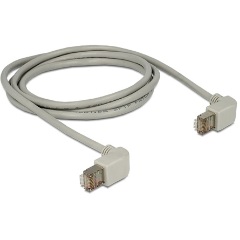 Delock RJ45 CAT5e UTP -> RJ45 CAT5e UTP M/M adatkábel 1m szürke 90°/90°