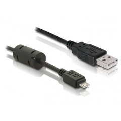 Delock USB-A 2.0 -> USB-A 2.0 micro M/M adatkábel 1m fekete Delock USB-A 2.0 -> USB-A 2.0 micro M/M adatkábel 1m fekete