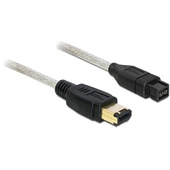 Delock Firewire 9pin -> Firewire 6pin M/M adatkábel 1m fekete