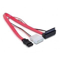 Delock SATA Molex Power 4pin -> Micro SATA F/F adatkábel 0.3m piros