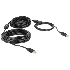 Delock USB-A 2.0 -> USB-B 2.0 M/M adatkábel 20m fekete