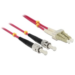 Delock LC Duplex -> ST Duplex M/M adatkábel 1m piros Multimode OM4