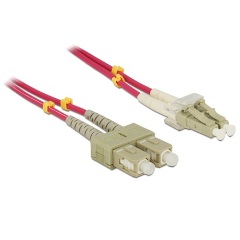 Delock LC Duplex -> SC Duplex M/M adatkábel 10m piros Multimode OM4