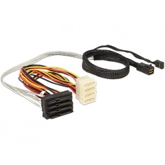 Delock SAS mini SFF-8643 -> 4db SAS SFF 8482 M/F adatkábel 0.5m