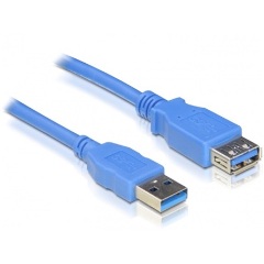 Delock USB-A 3.0 - USB-A 3.0 M/F adatkábel hosszabbító 3m kék