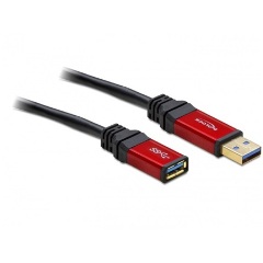 Delock USB-A 3.0 - USB-A 3.0 M/F adatkábel hosszabbító 3m fekete Premium