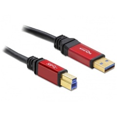 Delock USB-A 3.0 -> USB-B 3.0 M/M adatkábel 5m fekete Premium