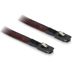 Delock SAS mini SFF-8087 M/M adatkábel 1m piros