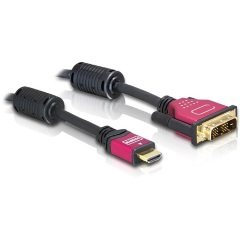 Delock DVI-D -> HDMI M/M video jelkábel 2m fekete High Speed