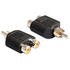 Delock RCA -> 1db RCA M/F adapter fekete