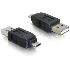 Delock USB-B 2.0 micro -> USB-A 2.0 M/M adapter fekete