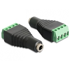 Delock Jack stereo 3,5mm -> Terminal block 4pin F/F adapter fekete