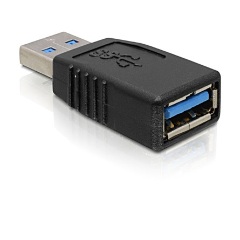 Delock USB-A 3.0 - USB-A 3.0 M/F adapter fekete