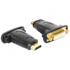 Delock HDMI -> DVI-I M/F adapter fekete