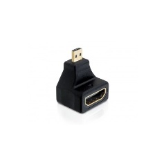 Delock HDMI micro D Ethernet -> HDMI M/F adapter 90°-os fekete