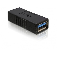 Delock USB-A 3.0 - USB-A 3.0 F/F adapter fekete