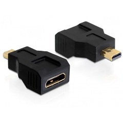 Delock HDMI micro D -> HDMI mini C M/F adapter fekete