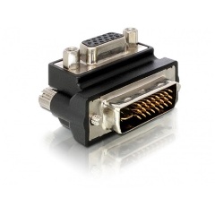 Delock DVI 29 -> VGA M/F adapter 90° fekete