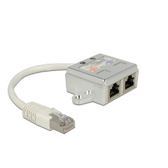 Delock RJ45 -> 2db RJ45 M/F adapter (2 x ISDN)  szürke