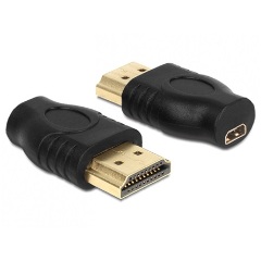 Delock HDMI -> HDMI micro D M/F adapter fekete