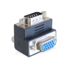 Delock VGA M/F adapter 90° fekete