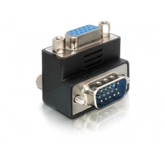 Delock VGA M/F adapter fekete 90°