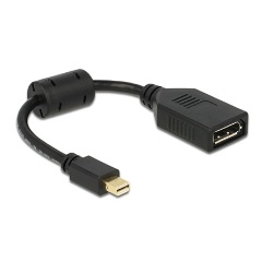 Delock Displayport mini -> Displayport M/F adapter 0.2m fekete