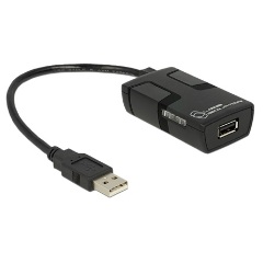 Delock USB-A 2.0 5V DC - USB-A 2.0 USB-A 2.0 M/F izolátor 0.15m fekete