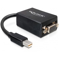 Delock Displayport mini -> VGA M/F adapter 0.2m passzív fekete