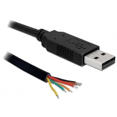 Delock USB-A 2.0 -> Serial-TTL nyitott vezeték Male adatkábel 1.8m fekete 5V