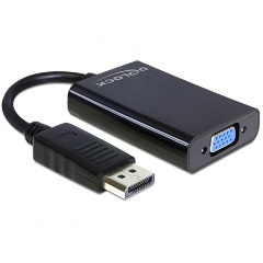 Delock Displayport -> VGA Jack stereo 3,5mm USB-B 2.0 micro M/F adapter fekete