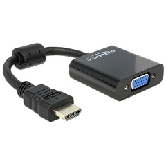 Delock HDMI -> VGA M/F adapter 0.25m fekete