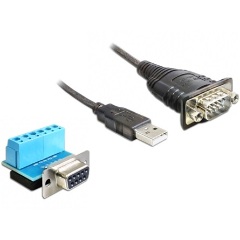 Delock USB-A 2.0 -> Serial RS-422/485 M/M adatkábel 0.8m fekete