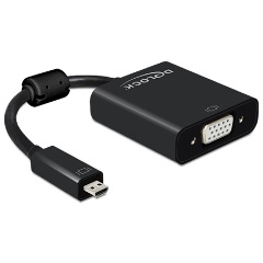 Delock HDMI micro D -> VGA M/F adapter 0.17m fekete