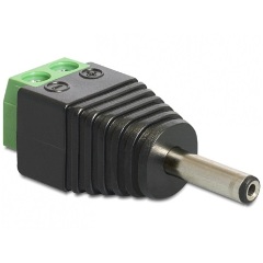 Delock DC 1.3x3.5mm -> Terminal block 2pin M/F adapter fekete
