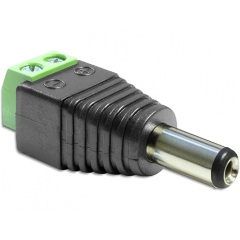 Delock DC 5,5x2,5mm -> Terminal block 2pin M/F adapter fekete