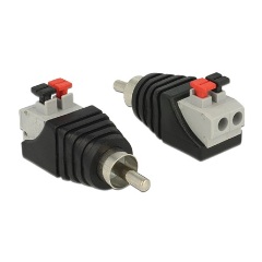 Delock RCA -> Terminal block 2pin F/F adapter fekete