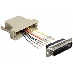 Delock Sub-D 25pin -> RJ45 M/F adapter assembly kit